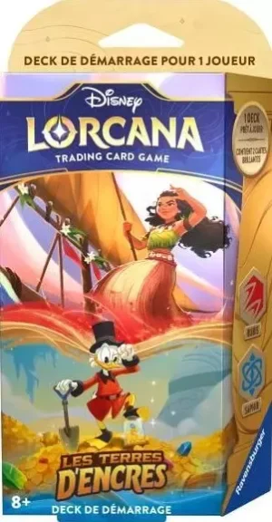 Disney Lorcana FR - Deck de démarrage Vaiana et Picsou les Terres D'encres Chapitre 3