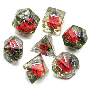 Lot de 7 dés résine gamme Insert - Coccinelle