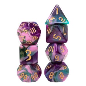 Lot de 7 dés en boîte – Elfes de la nuit