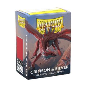 Sleeves Dragon Shield Dual Matte : Crimson & Silver