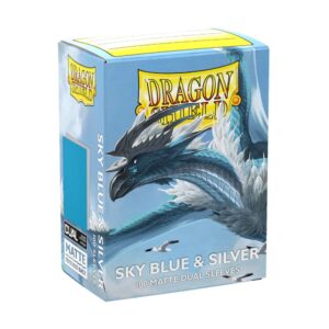 Sleeves Dragon Shield Dual Matte : Sky Blue & Silver