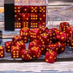 Lot de 36 dés 6 faces - Rouge
