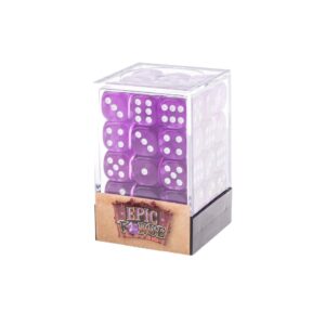 Lot de 36 dés 6 faces - Violet transparent