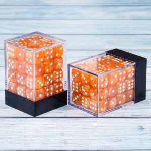 Lot de 36 dés 6 faces - Orange Nacré