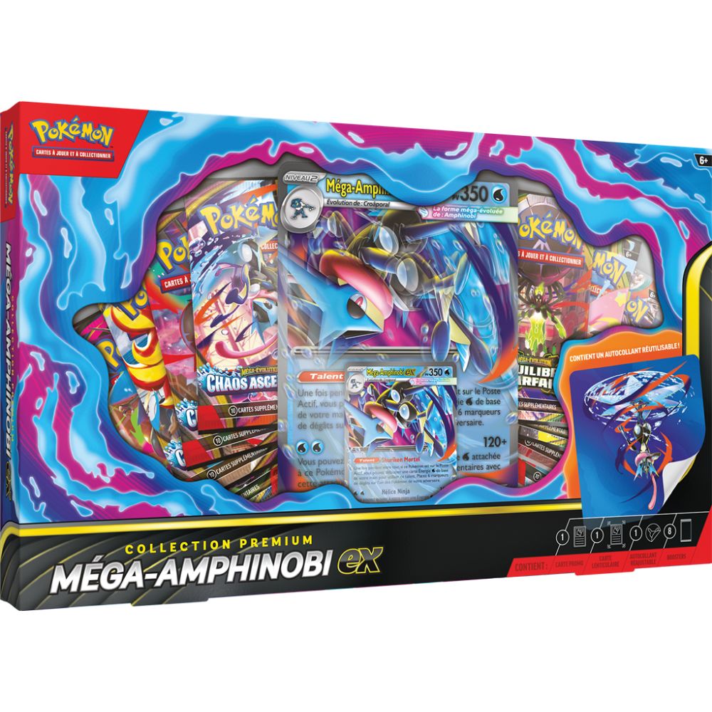 Pokémon : Coffret Premium 6 boosters Méga-Amphinobi