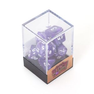 Lot de 7 Dés multiformat en boîte – Violet nacré