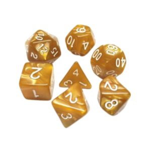 Lot de 7 Dés multiformat en boîte - Or nacré