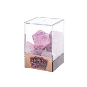 Lot de 7 dés rose résine gamme Insert Papillon